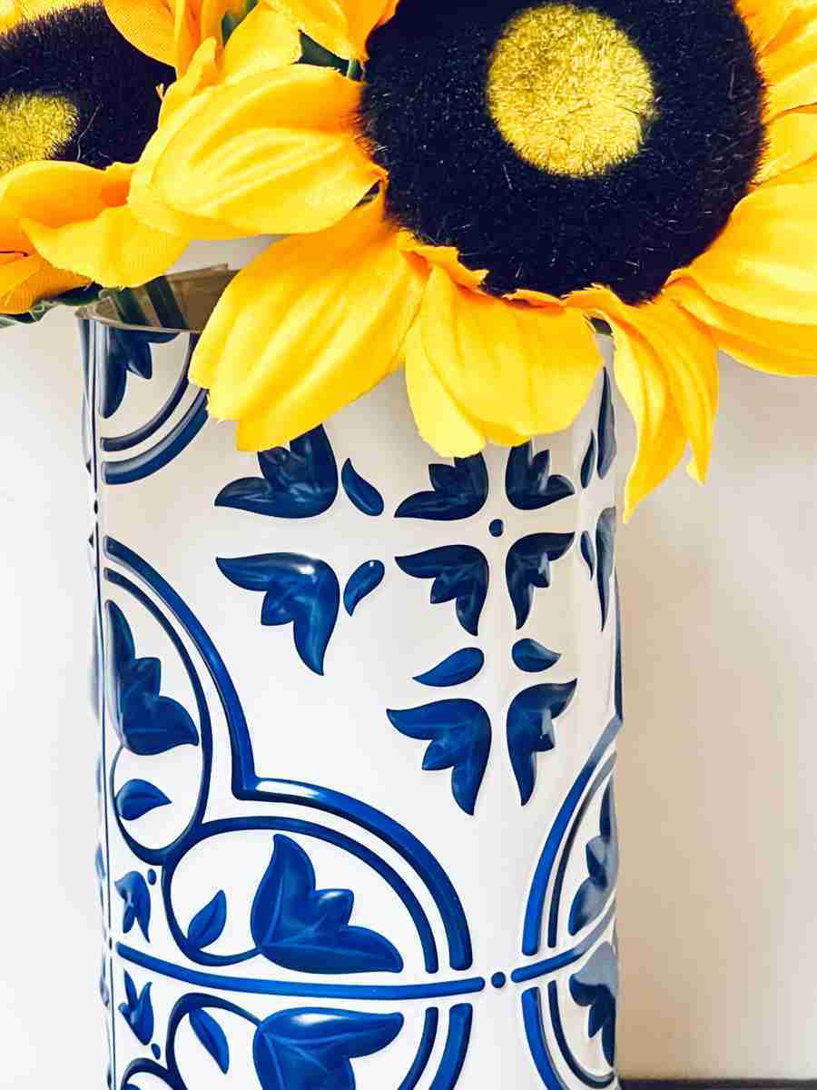 sunflower farmhouse style vase