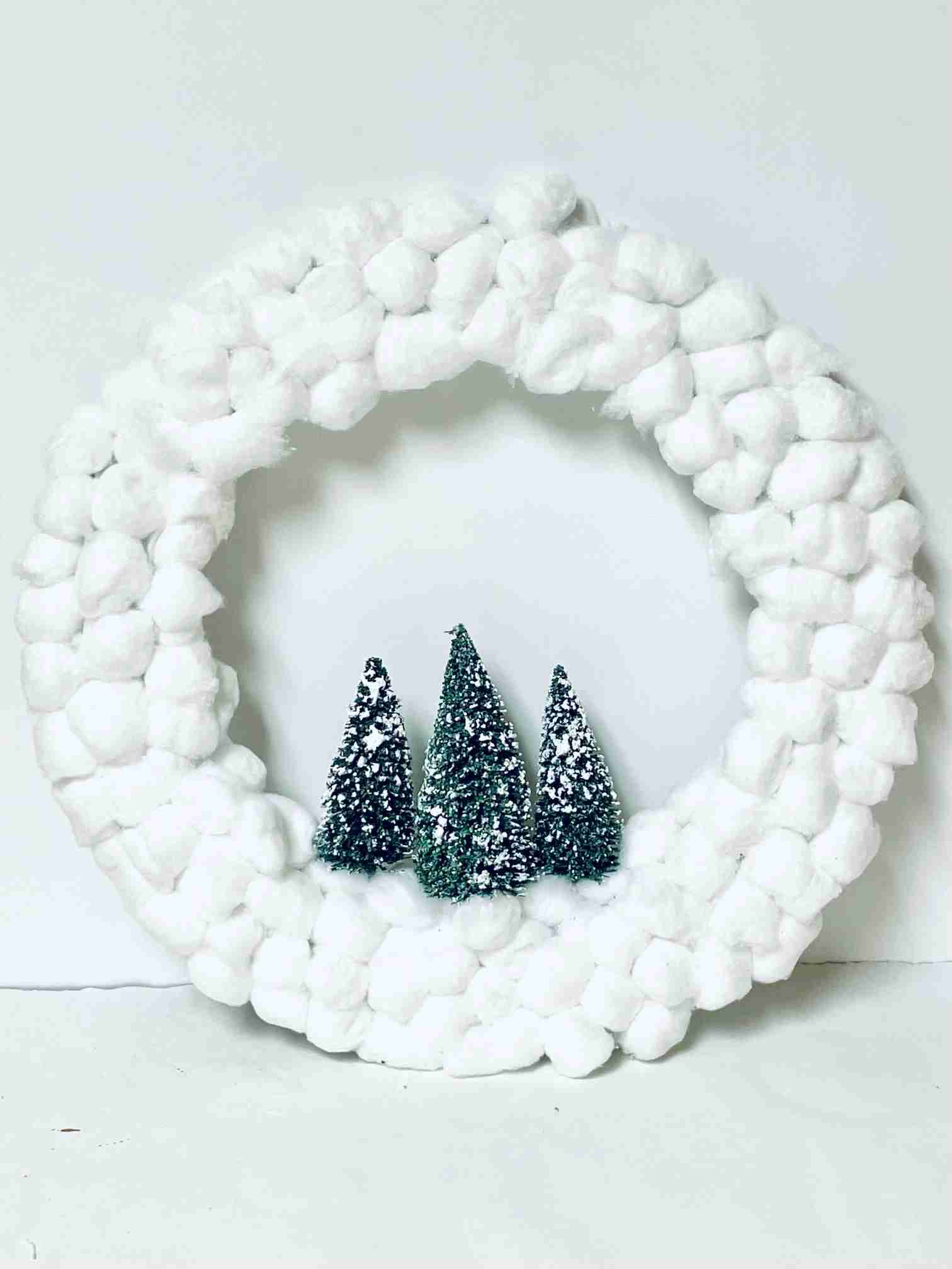 diy cotton ball christmas wreath